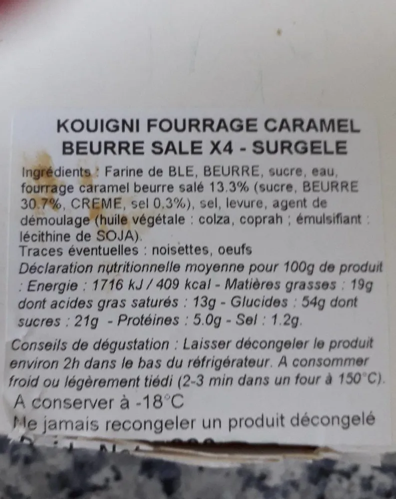 Kouigni fourrage caramel beurre salé