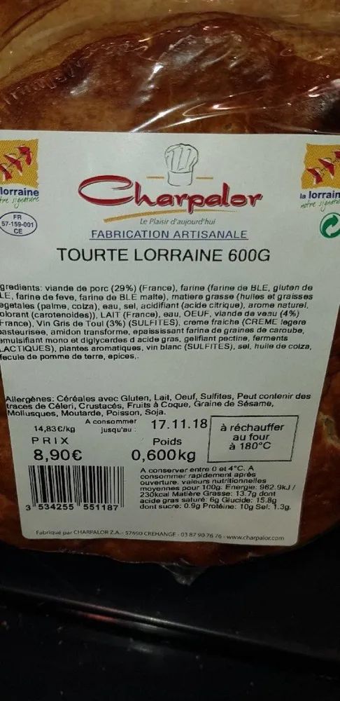 Tourte lorraine 600g