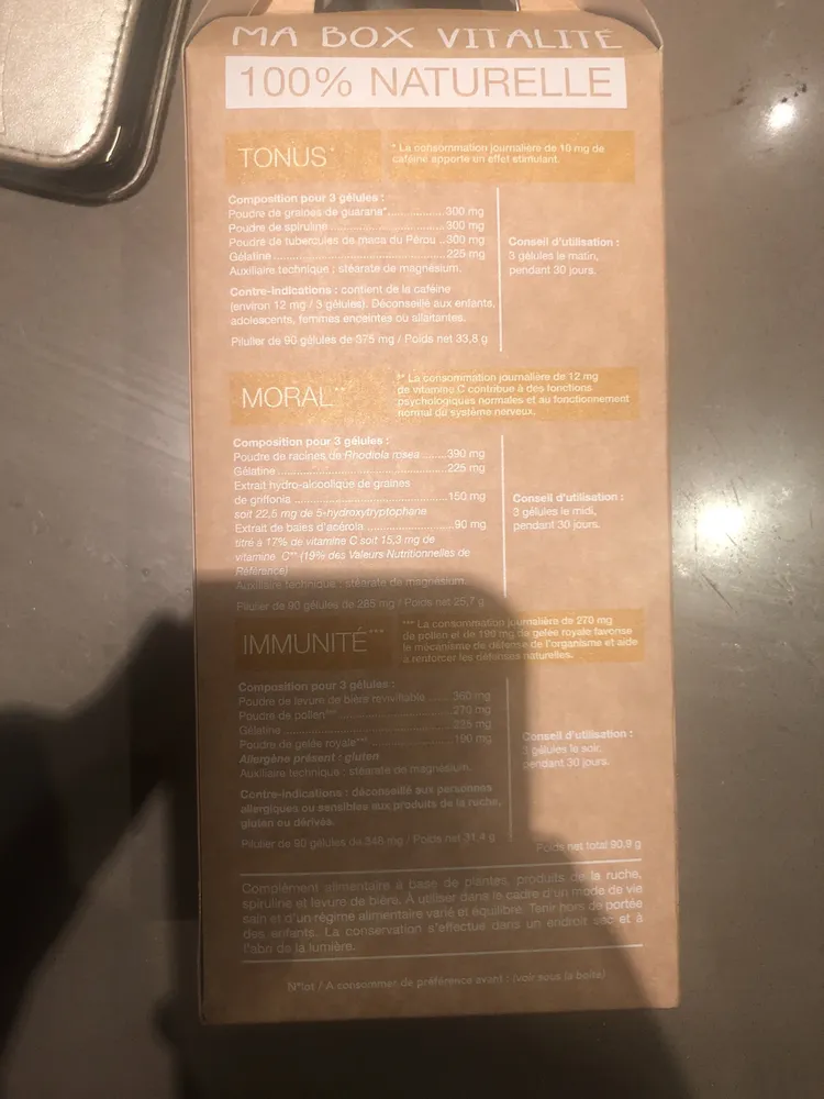 Ma Box Vitalité 100% Naturelle - 3 90 Gélules - Nat & Form
