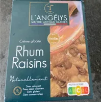 Crème glacée rhum raisins