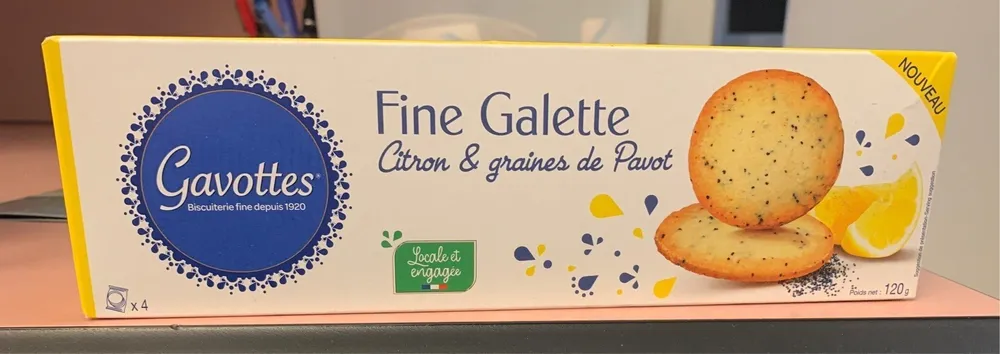 Fine galette citron et graines de pavot