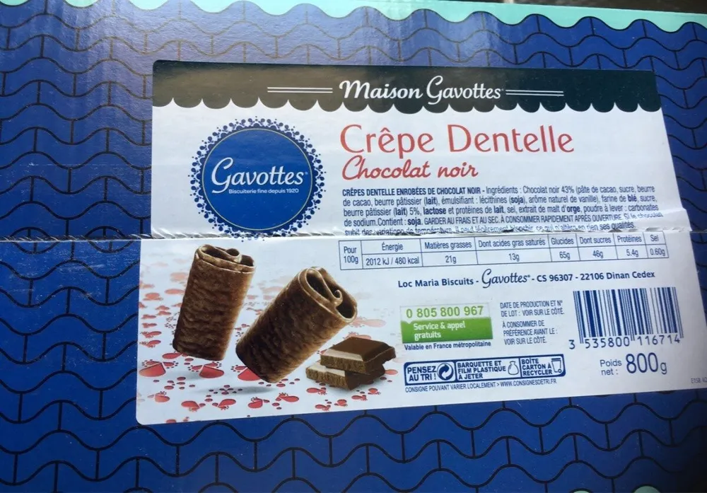 Crêpe Dentelle Chocolat Noir