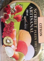 Sorbet plein fruit artisanal citron