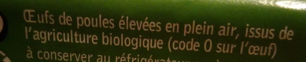 6 œufs bio de poules élevées en plein air
