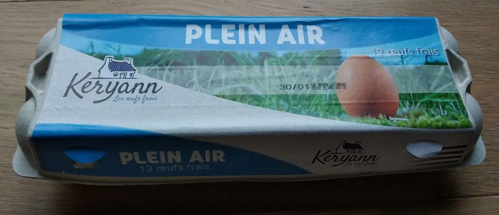 12 oeufs de poules élévées en plein air Keryann