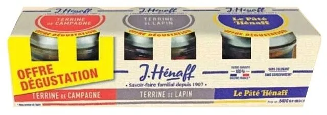 Lot de Terrine de Lapin - Terrine de campagne - Pâté Hénaff