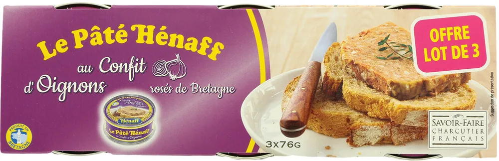 Lot de Pâté Hénaff au confit d'oignons