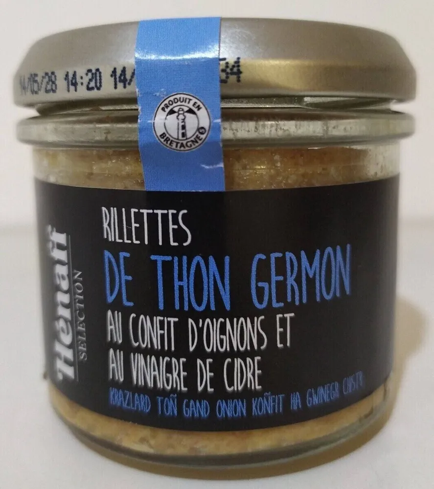 Rillettes de thon germon confit d'oignons vinaigre de cidre