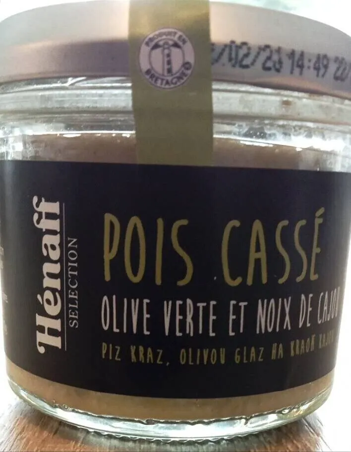 Pois Cassé, Olive verte et Noix de cajou