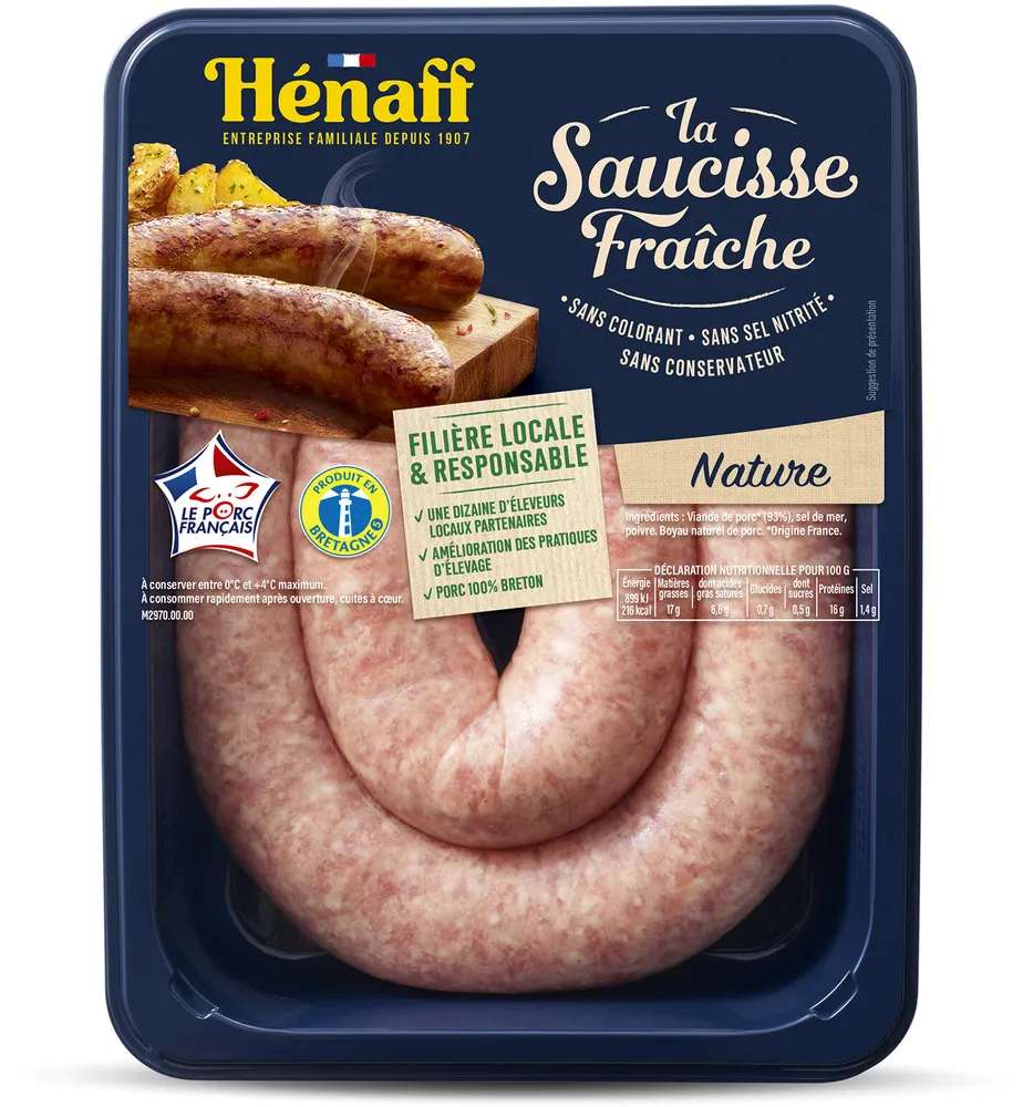 La saucisse fraîche nature