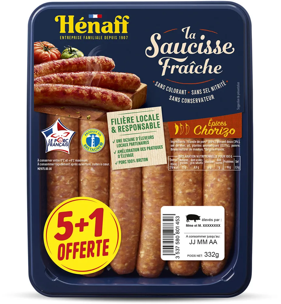 Saucisses aux épices chorizo doux