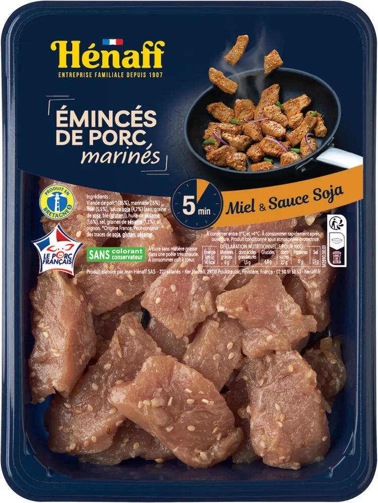 Émincés marinés de porc soja miel & sésame