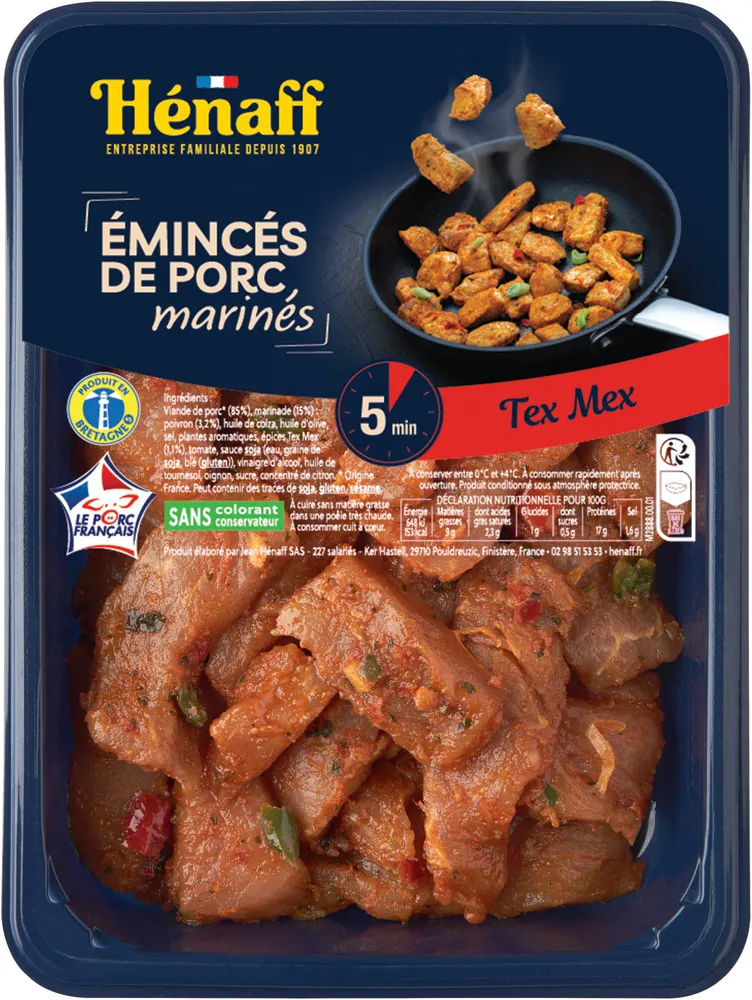 Émincés marinés de porc Tex Mex