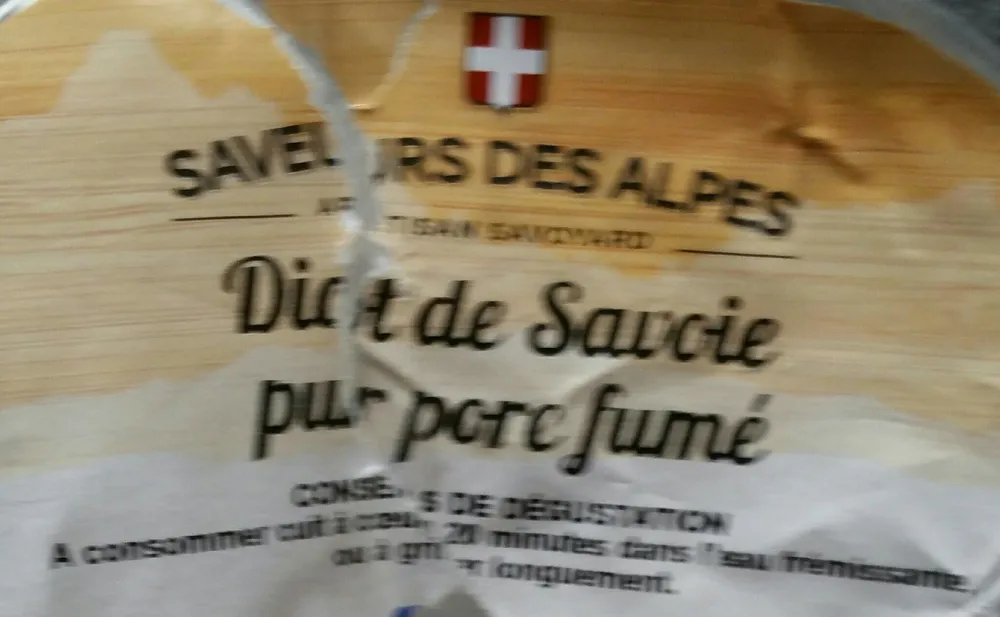 Diots de Savoie pur porc fumé