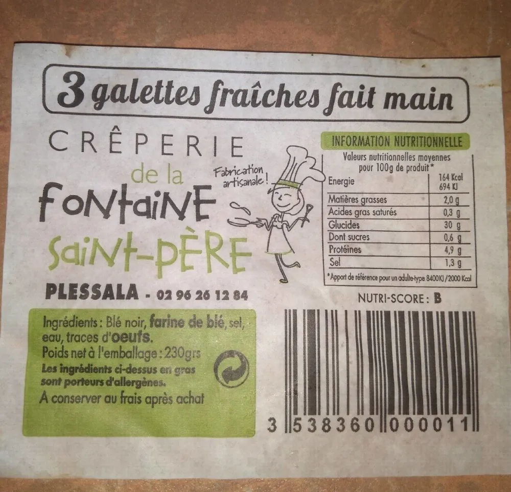 Galettes crêperie de la fontaine Saint-Père