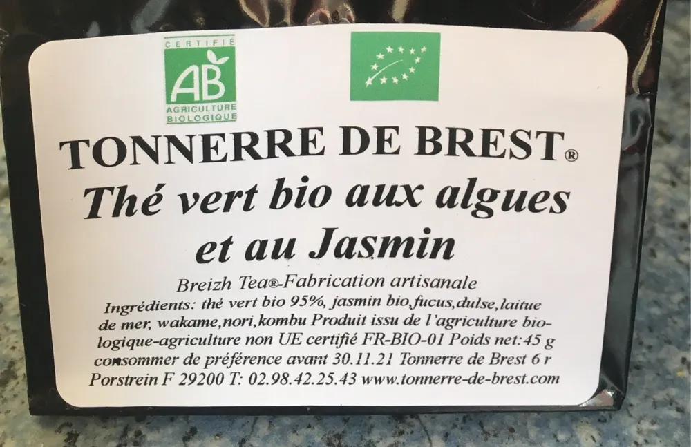 Thé vert bio aux algues et au jasmin