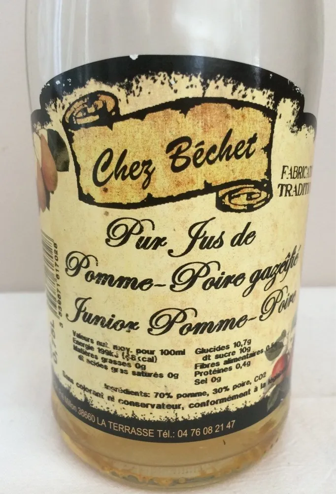 Pur jus de Pomme-Poire gazeifié