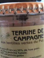 Terrine de campagne aux lentilles vertes du Puy