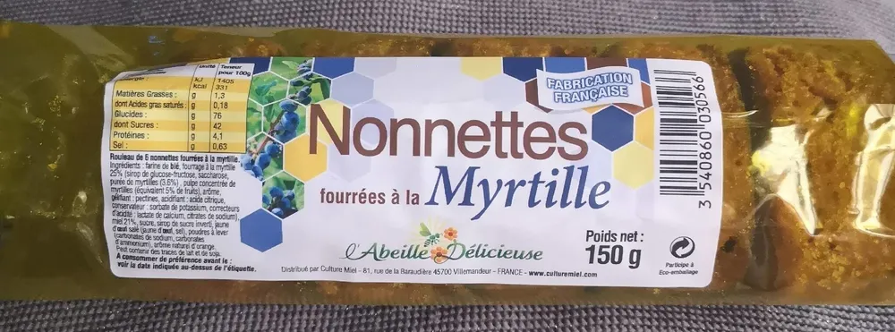 Nonnettes au miel et fourées à la Myrtille