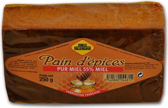 Pain d'épices pur miel (57%)