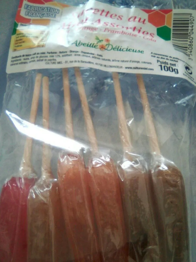 Sucettes au miel assorties