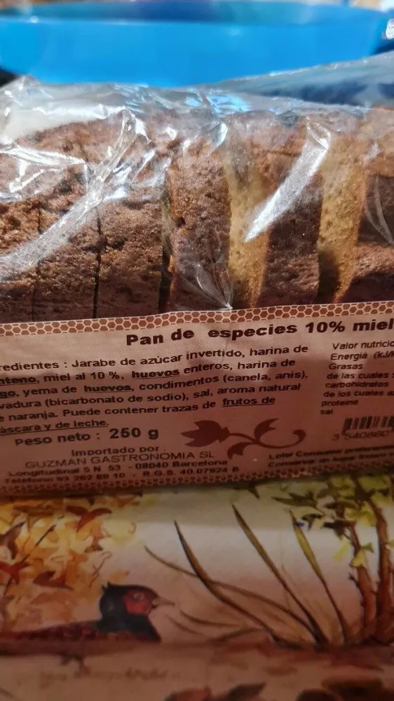 Pan de especies 10% miel
