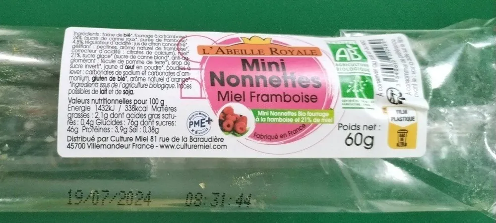 Mini nonnettes miel framboise