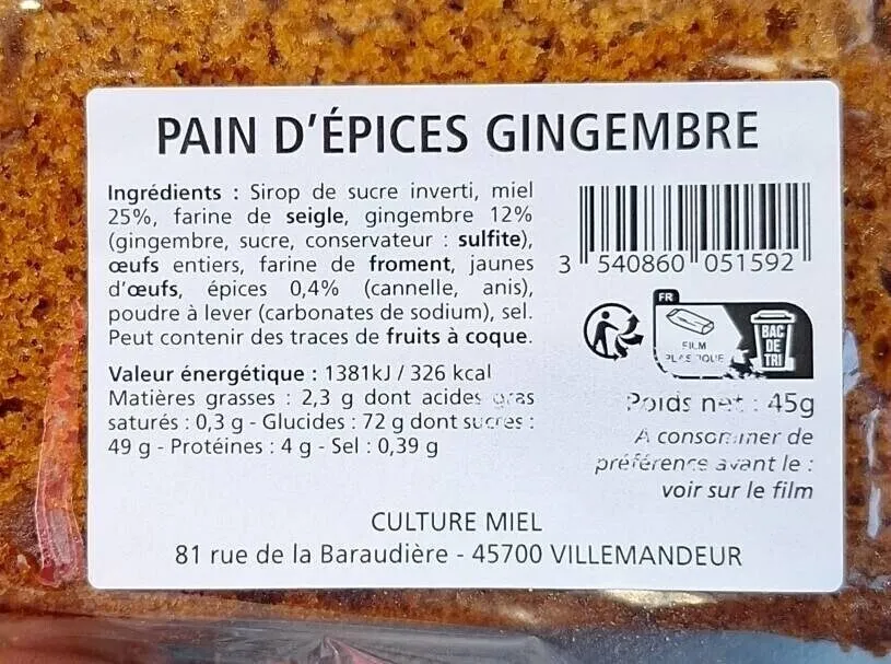 Pain d'Epices Gingembre