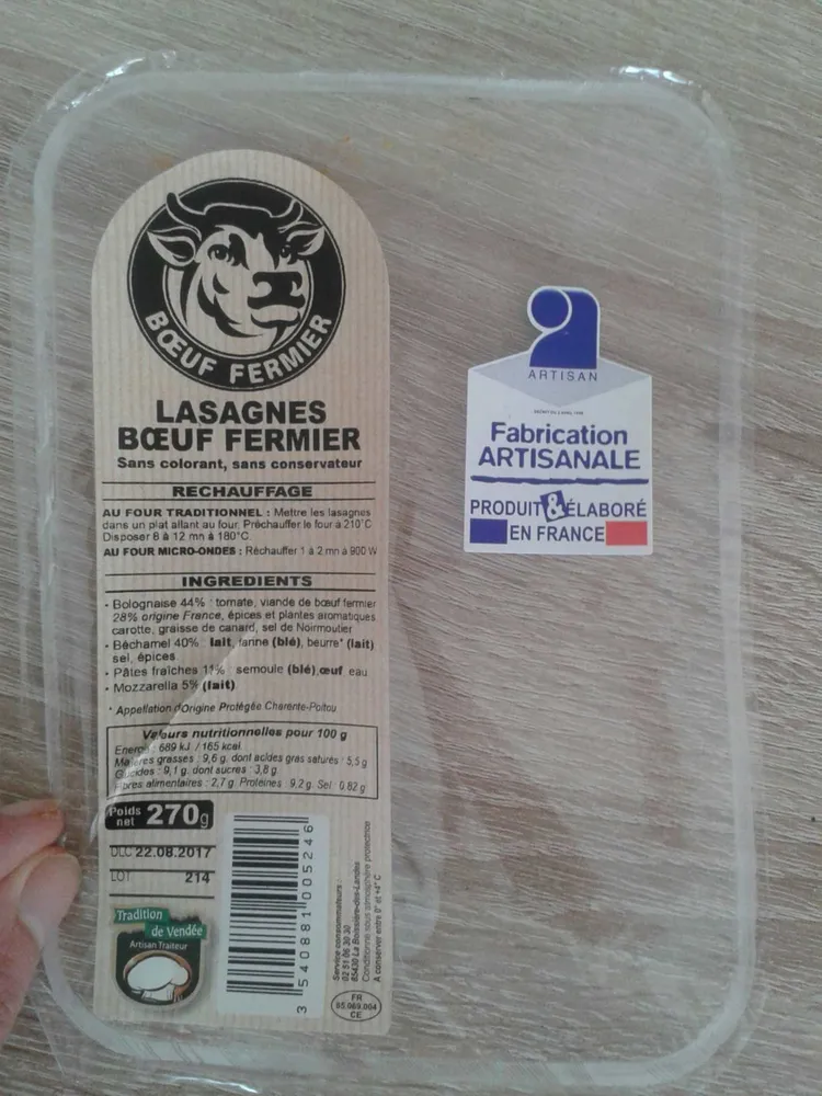 Lasagnes Bœuf Fermier