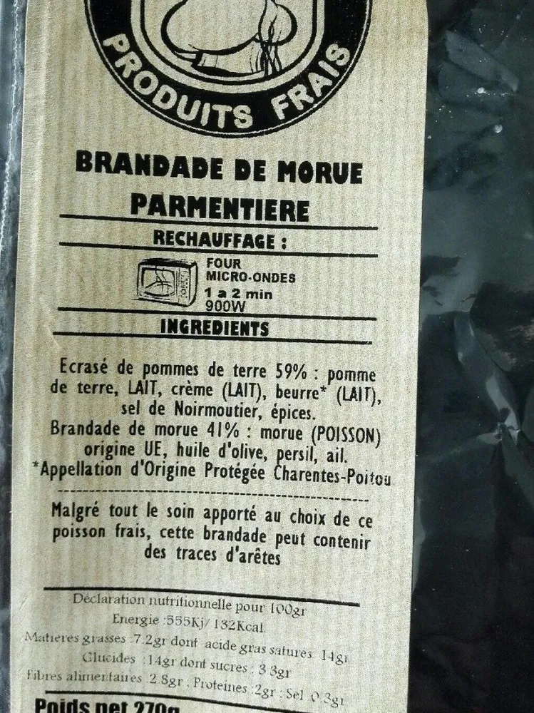 Brandade de morue parmentiere