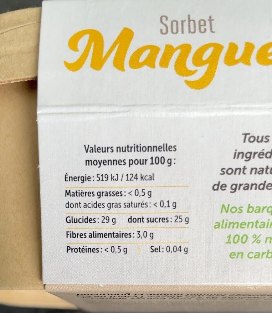 Sorbet mangue