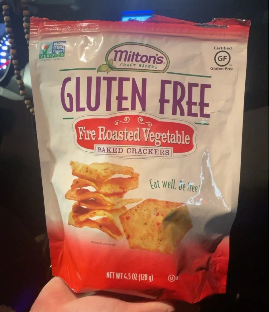 Gluten Free fire roasted vegetable baked crackers