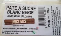 Pate a sucre blanc neige