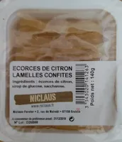 Écorces de citron lamelles confites