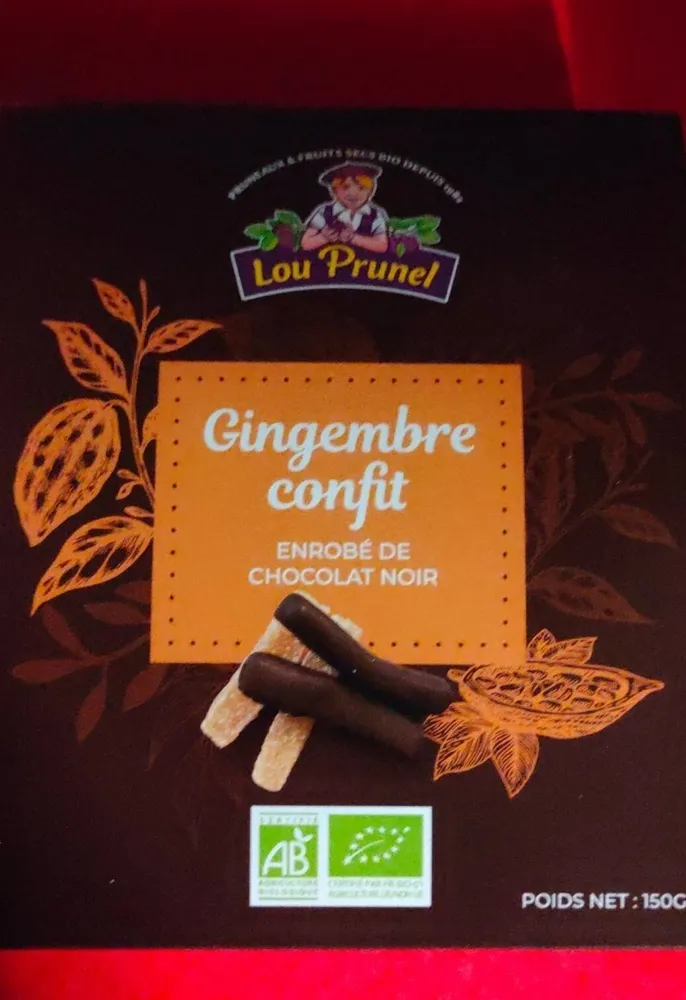 Gingembre bio enrobé de chocolat noir