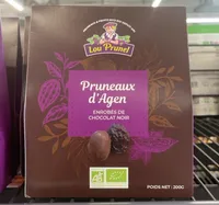 Pruneaux d'Agen bio enrobés de chocolat noir