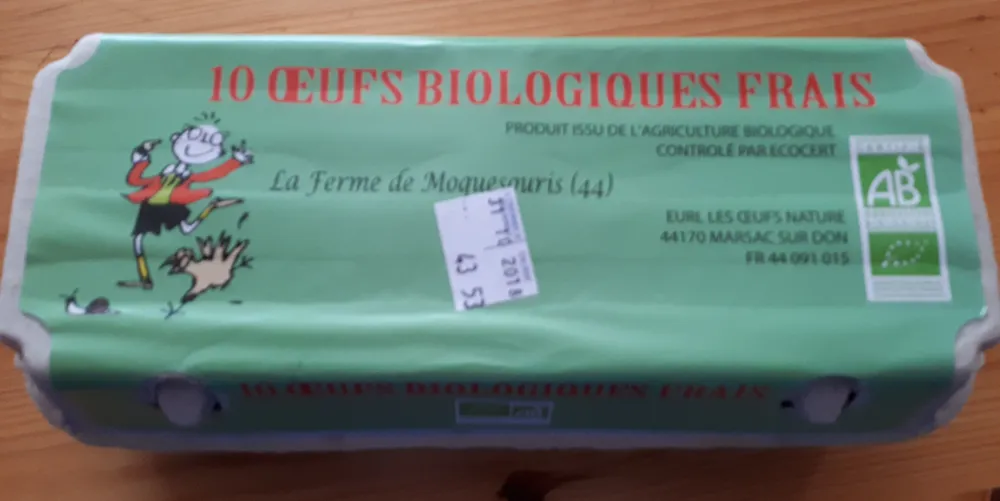 10 oeufs biologiques frais