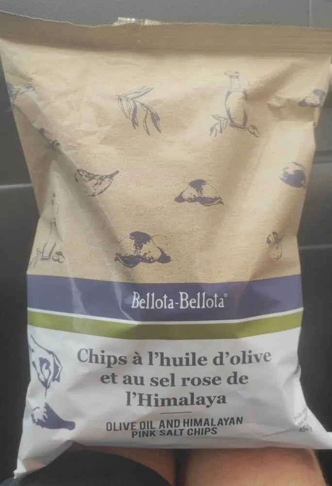 Chips à l'huile d'olive et au sel rose de l'Himalaya