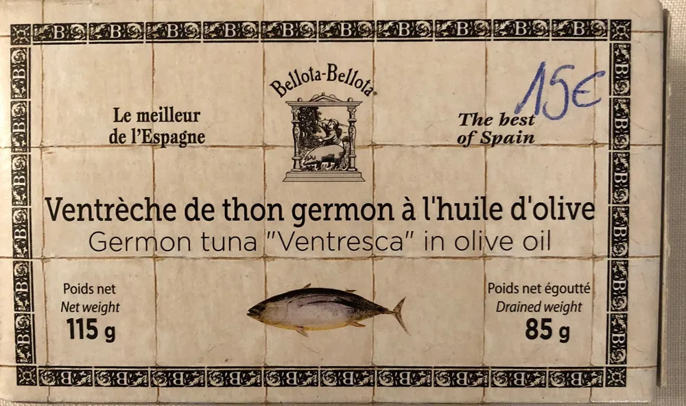 Ventrèche de thon germon à l'huile d'olive