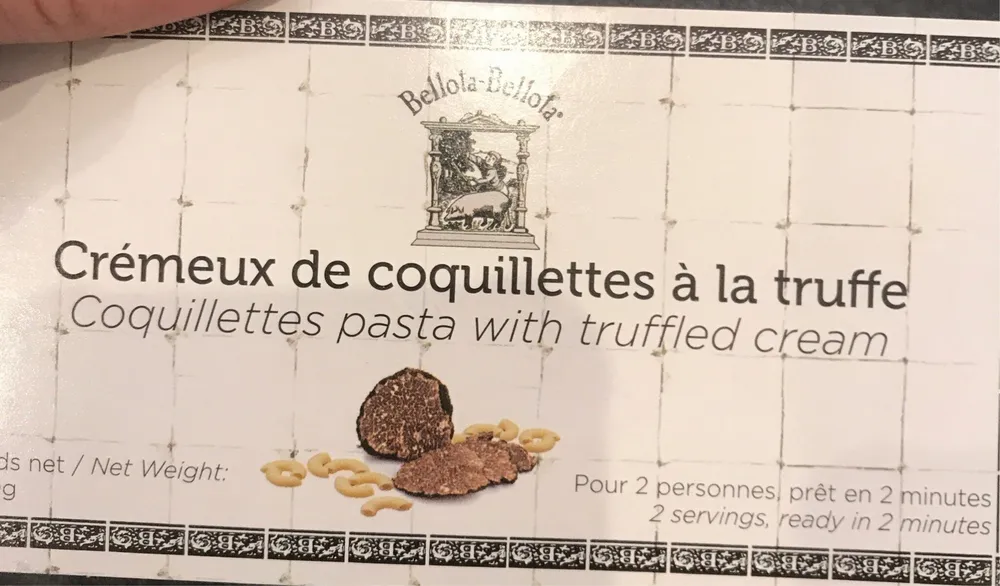Crémeux de coquillette a la truffe