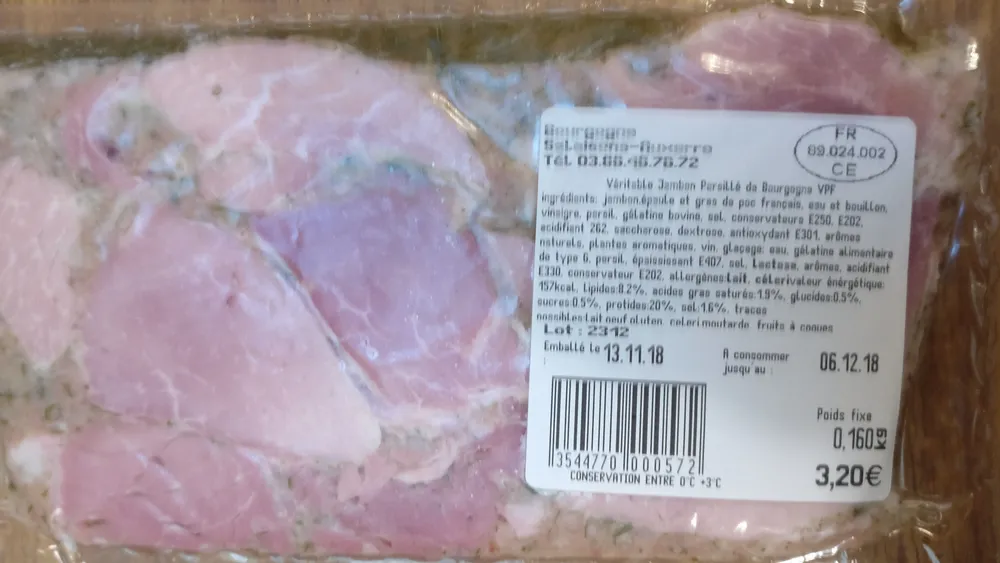 Véritable Jambon De Bourgogne, Persillé