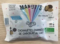 Cacahuètes enrobées de chocolat au lait 60g