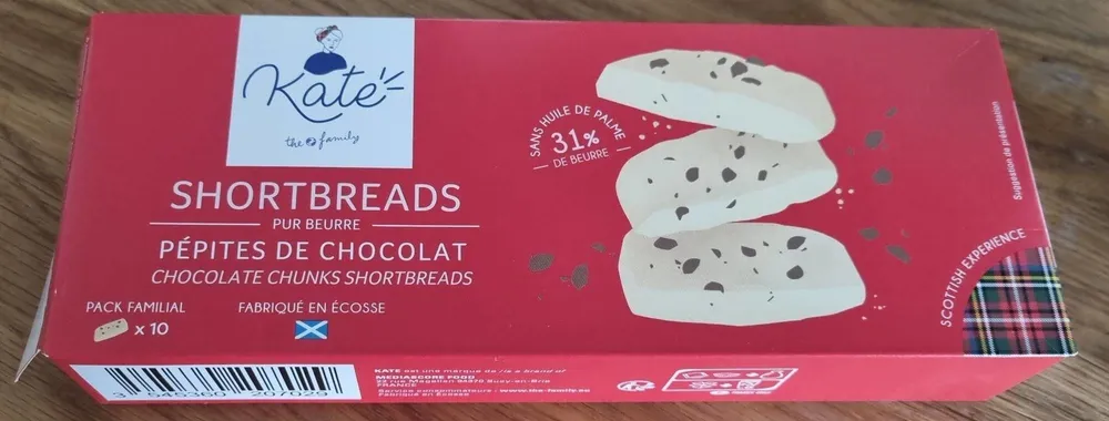 Shortbreads pur beurre pépites de chocolat