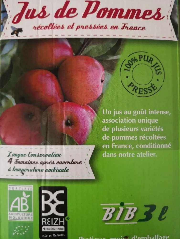 Jus de pommes bio