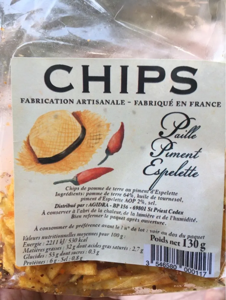 Chips Paille Piment Espelette