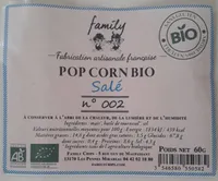 Pop corn bio salé n°002