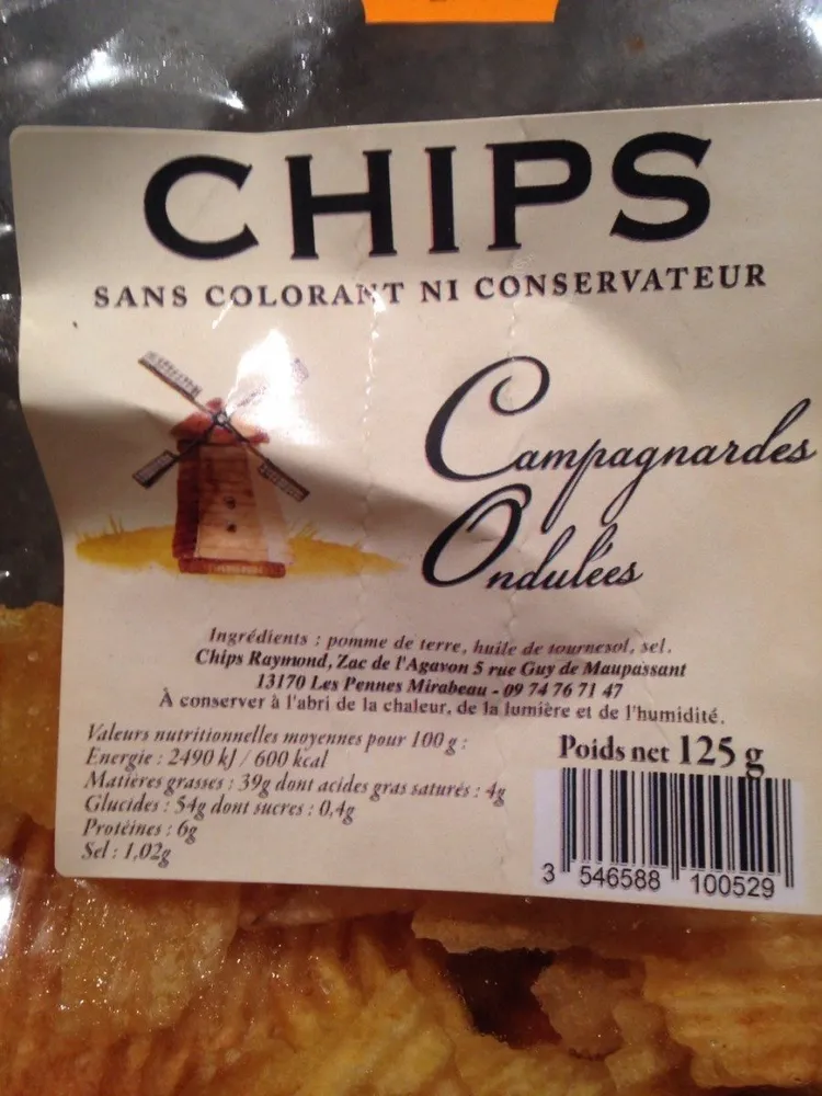 Chips campagnardes ondulées