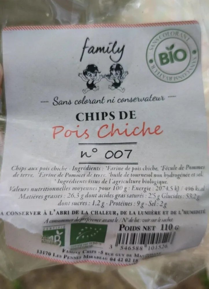 Chips de pois chiche