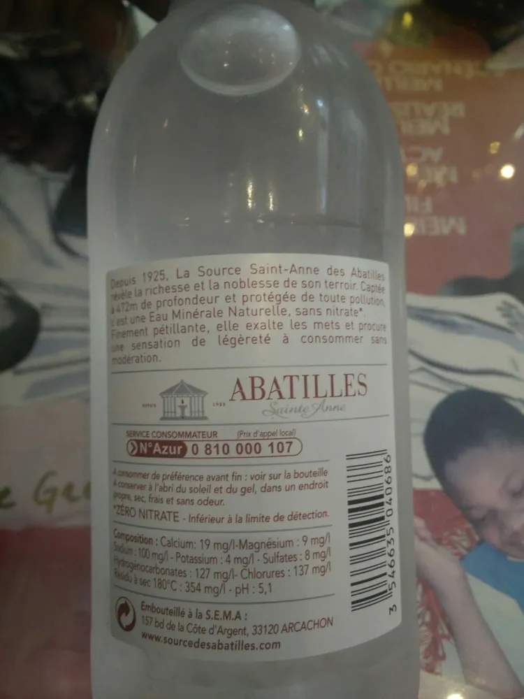Eau minérale naturelle pétillante