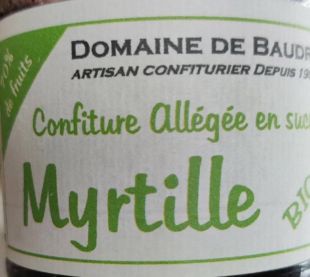 Confiture de myrtillee allégée en sucres